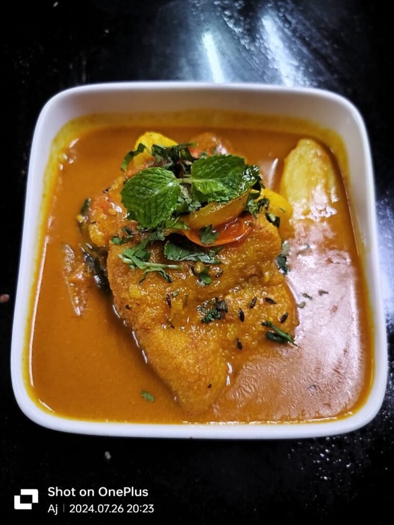 Fish curry Bengali. Macher jhol recipe.